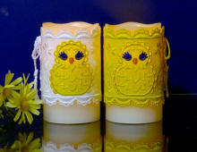 Easter chick candle wraps